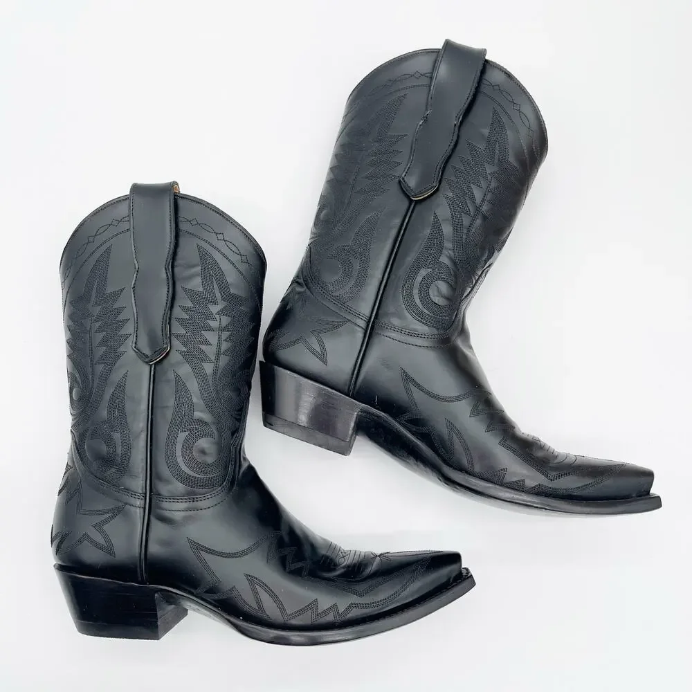 Old Gringo Women's 8 Nevada Black Leather Embroidered Western Cowgirl Boots - Picture 4 of 11